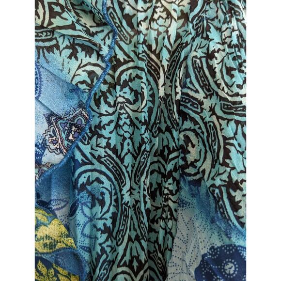 Nue Options Sheer Top Over shirt/Jacket Bust 40".Cback 23". Sleeves18"Blu/Green - Picture 10 of 10